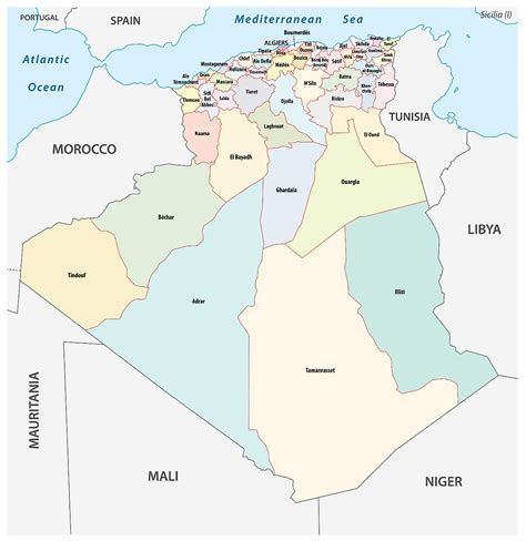 Algeria: Provinces & Major Cities .